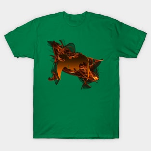 Dragon From The Ashes on Leaf Green T-Shirt